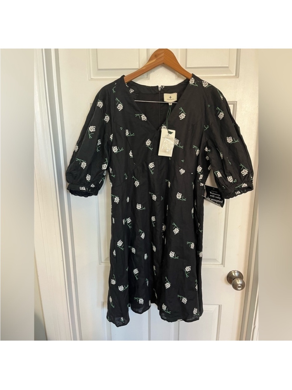 NEW Tuckernuck Black Baby's Breath Serena Mini Dress XL NWT Linen-Cotton - Picture 9 of 11